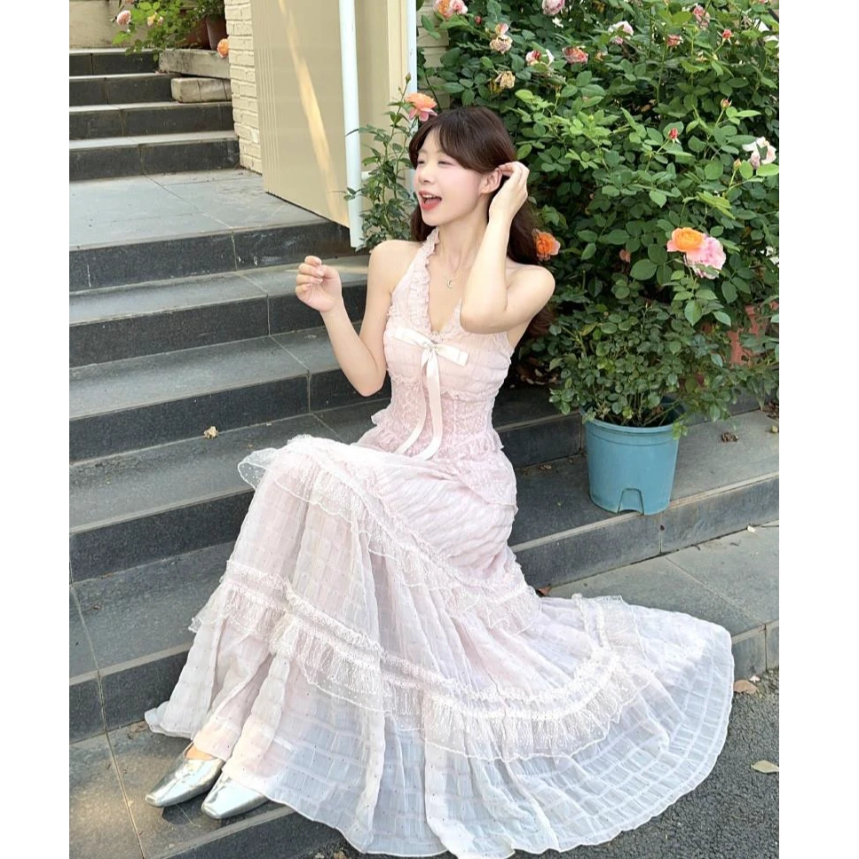 大码女装法式夏温柔风法式设计感显瘦上衣长裙小个子11265