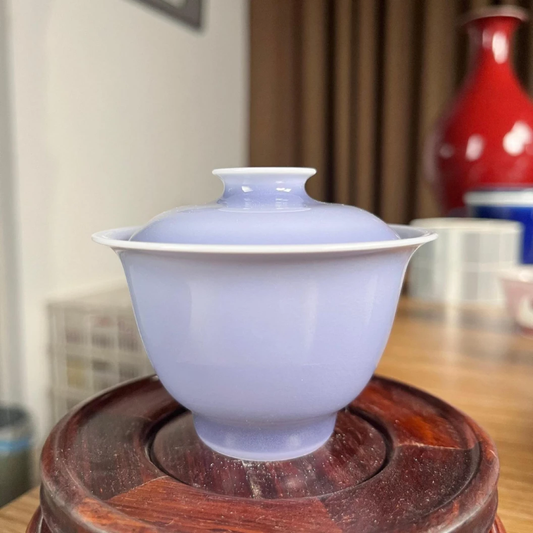 【景德】闰火堂 暮山紫花神盖碗 陶瓷 rht546