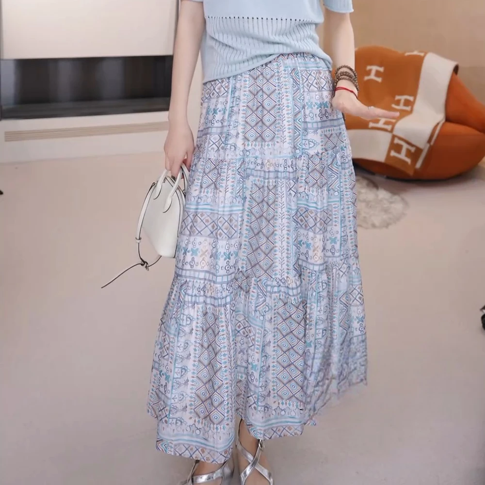 【普吉岛】轻奢气质显瘦欧若风梭织半裙中长款长裙裙子女夏季A字裙