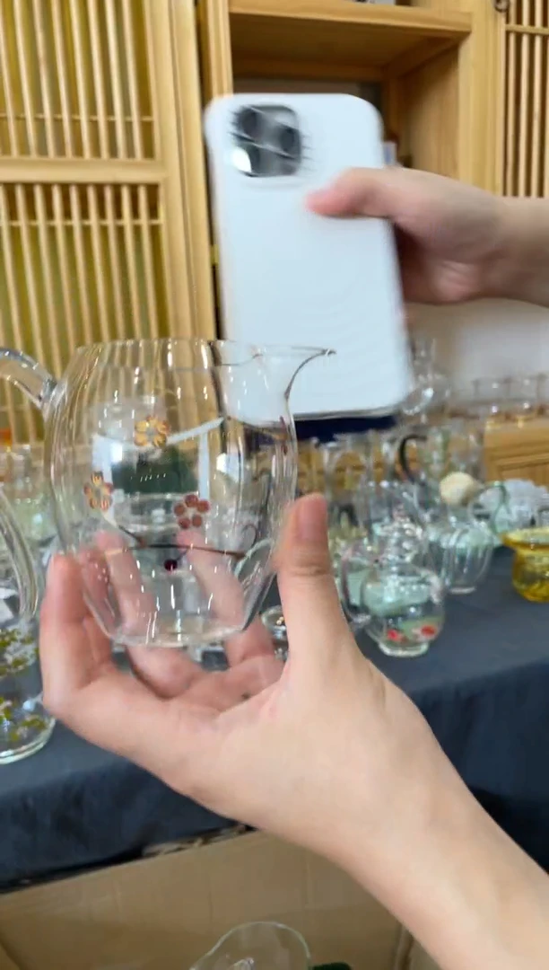 玻璃手工艺品手绘雕刻梅花公杯啊