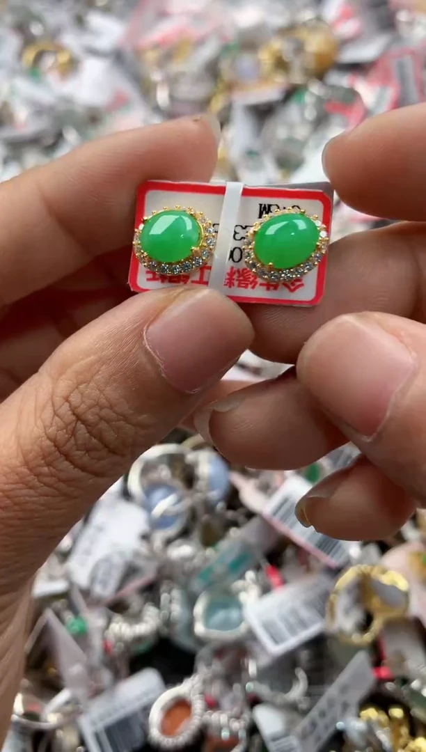 银S925镶嵌戒指翡翠444               71