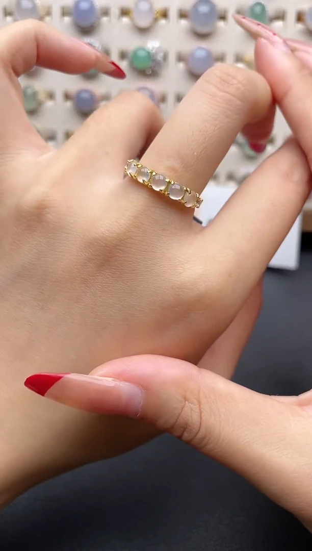 【闪购商品】翡翠戒指银S925镶嵌一物一证一礼盒