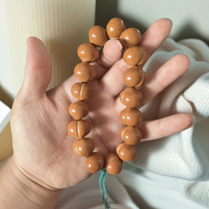 微瑕纯手工雕刻柯基屁桃猴头核桃手持直径18mm左右手感好