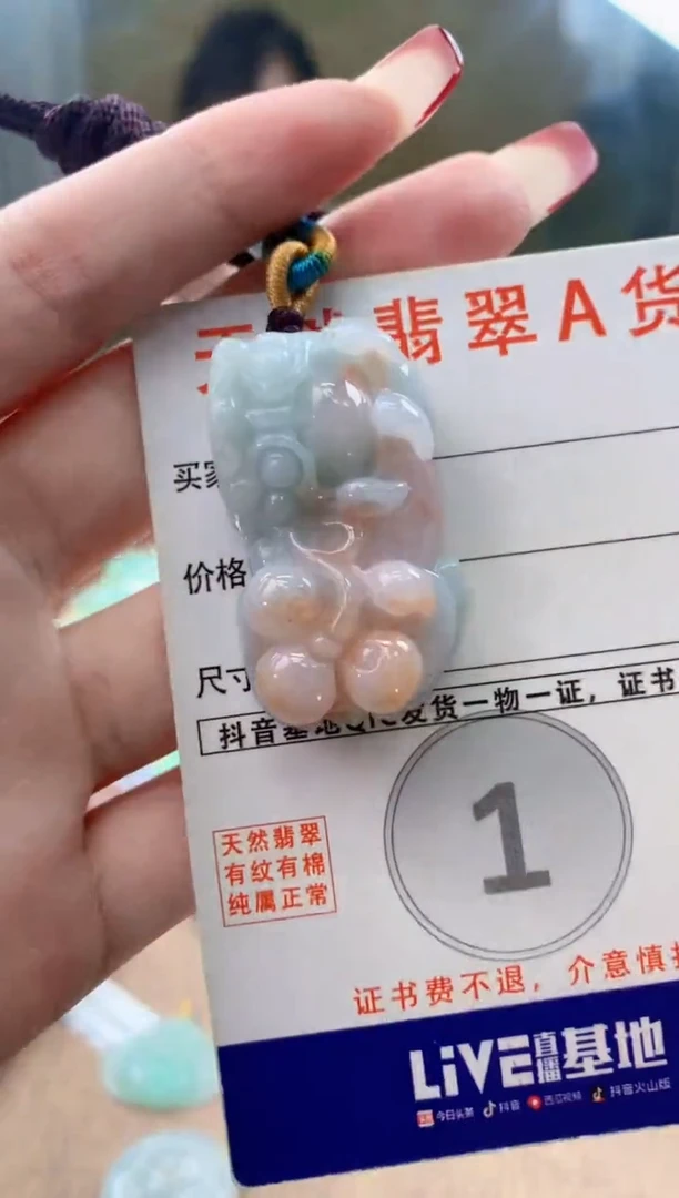 颈饰未镶嵌翡翠 天然A货翡翠挂件