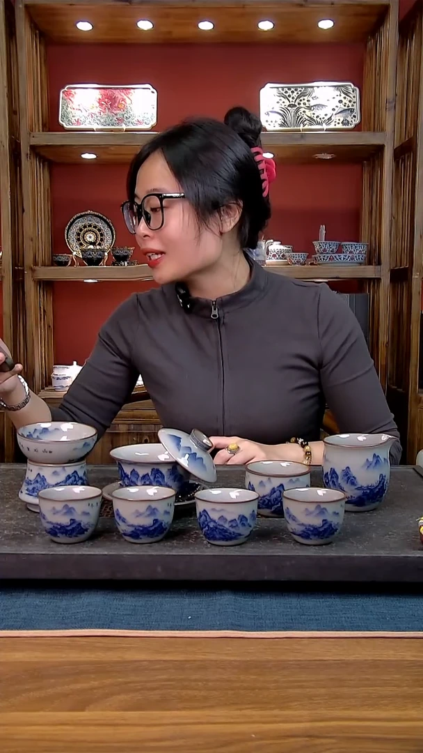 简装家用款8件套 老陶泥开片纹陶瓷茶具