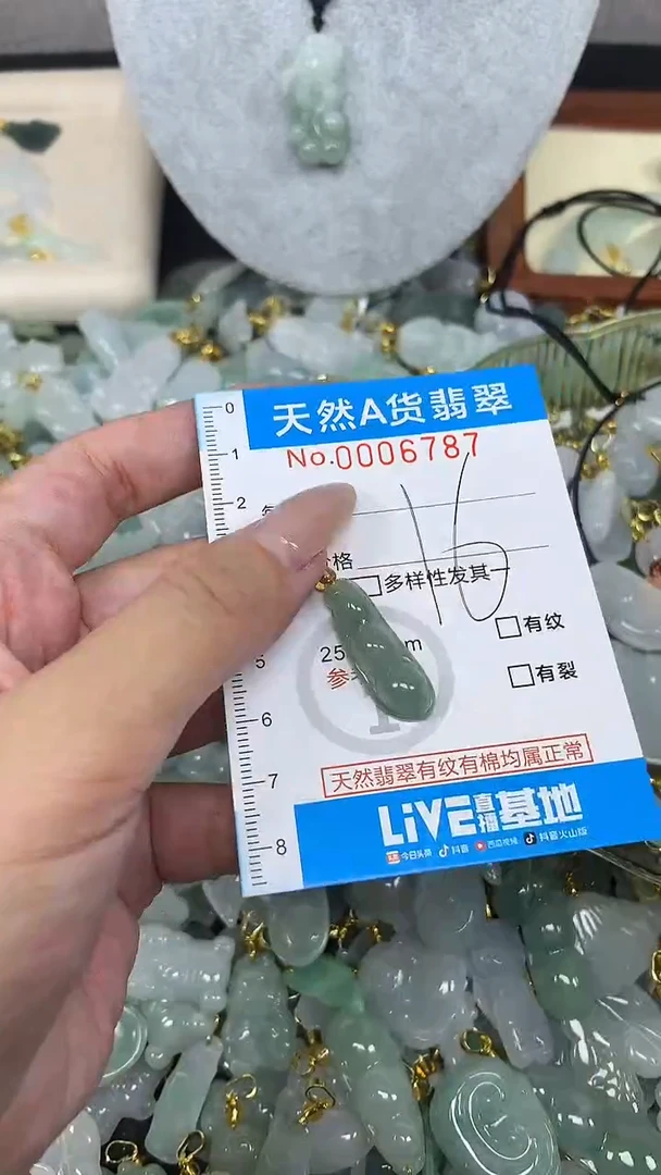 翡翠未镶嵌颈饰净货挂件-6787