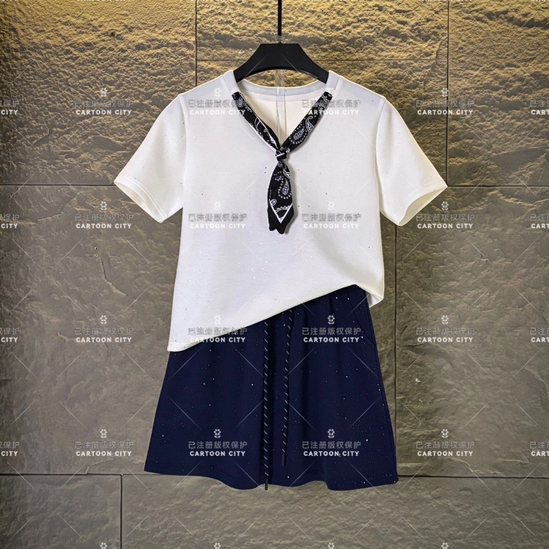 WMA-A264<减龄系列>丨减龄宽松版夏季T恤短裙休闲套装