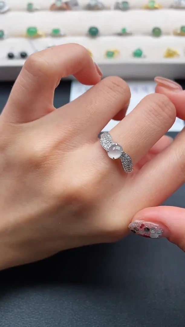 银S925镶嵌戒指翡翠444444444+2