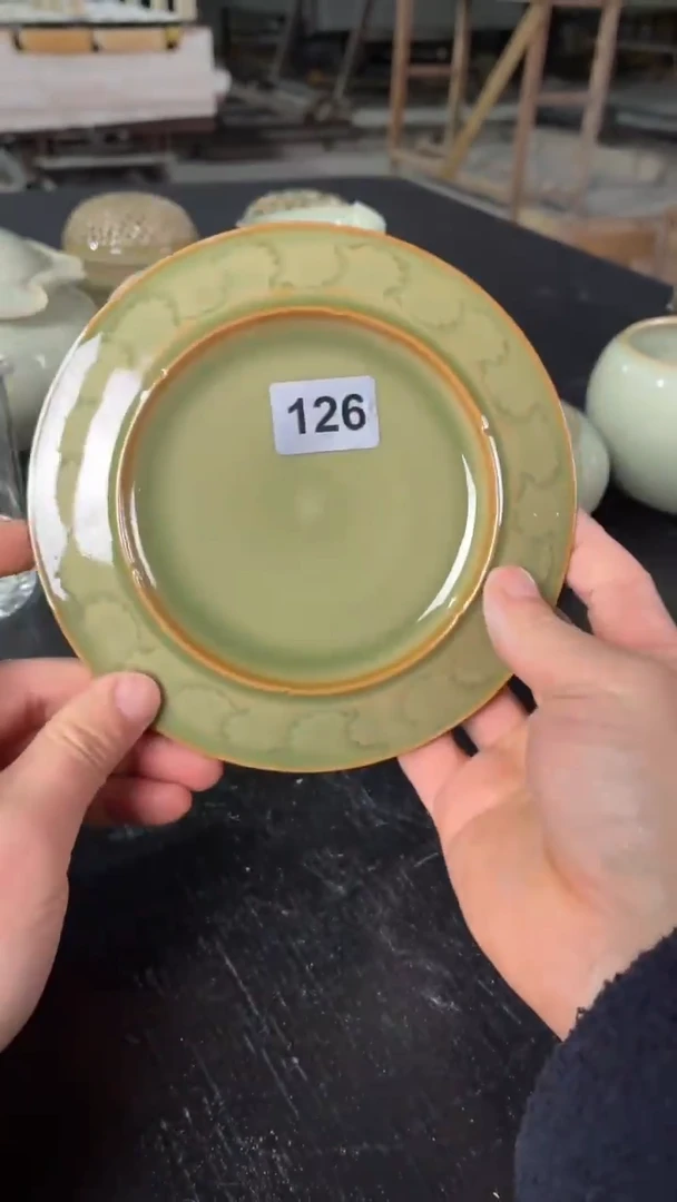 耀州窑仰山水波壶承微瑕126