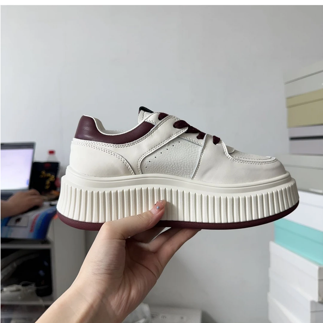 2427宝妈高端四季款舒适运动鞋米白/红色（温州宝妈鞋）