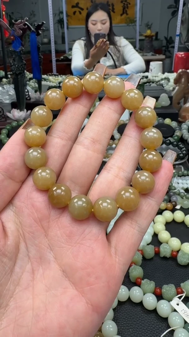 未镶嵌手串和田玉新疆且末金山黄金糖卡12