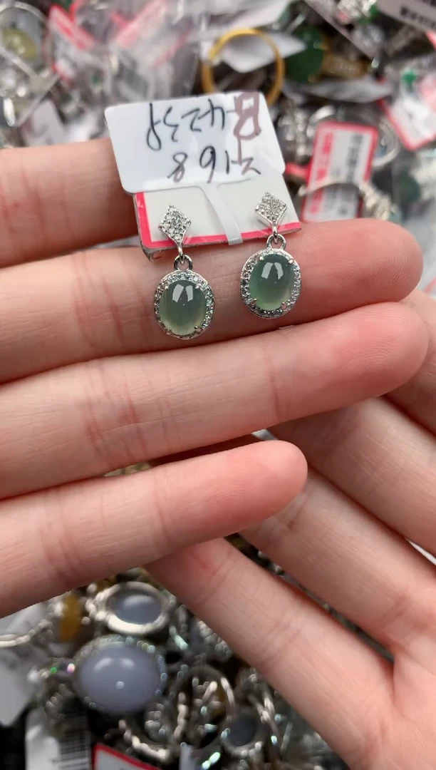 银S925镶嵌戒指翡翠1111----8