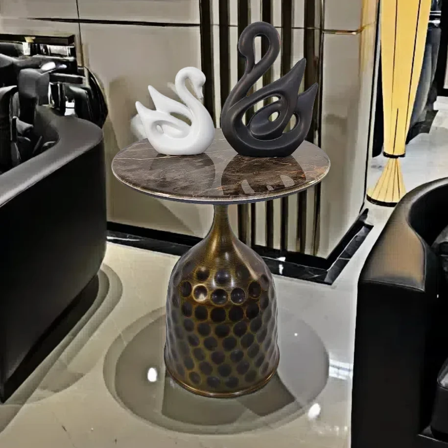 酒杯古铜沙发边几轻奢高级感边柜家用简约床头小茶几客厅小茶桌