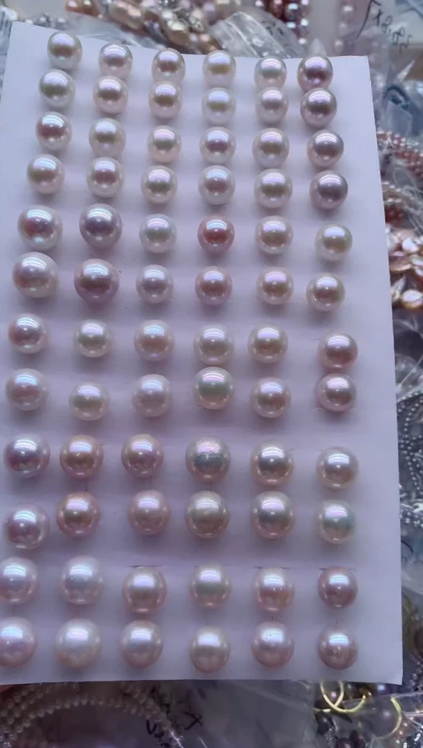 银S925镶嵌淡水珍珠耳钉多样性发其一，非无暇