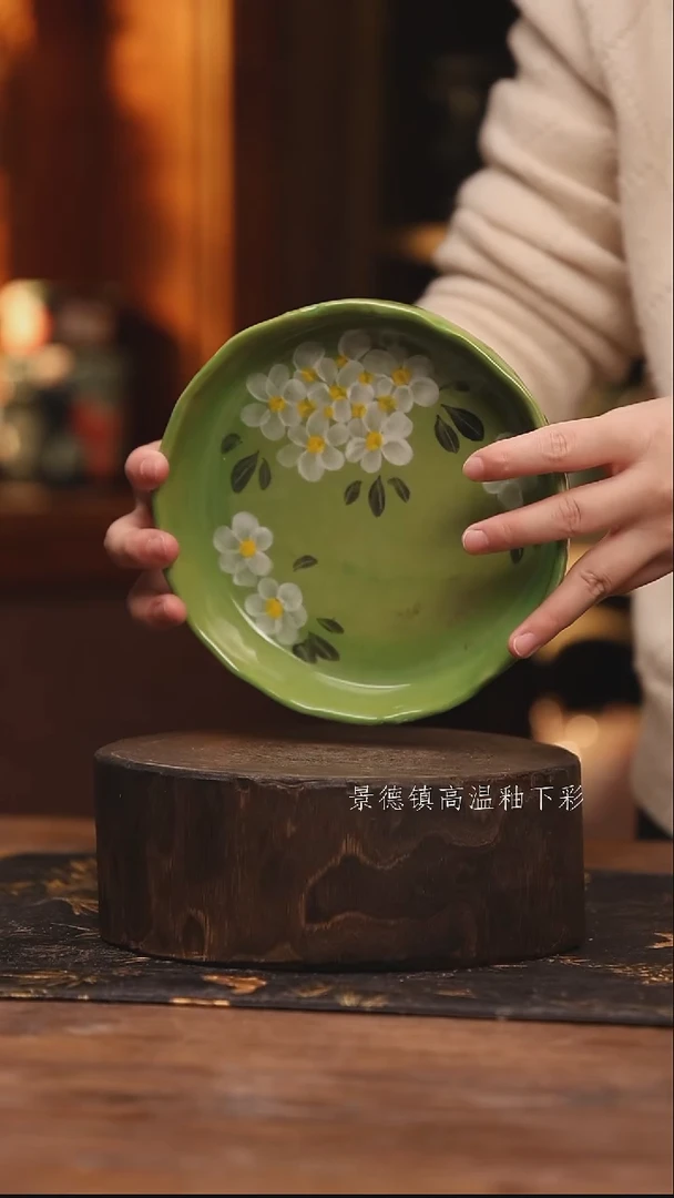 陶瓷 景德镇高温釉下手绘陶瓷@L299@