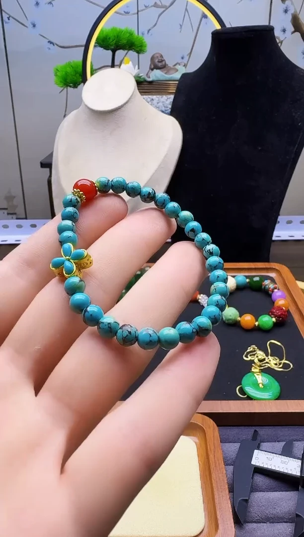 玛瑙/玉髓手链14K金镶嵌S62