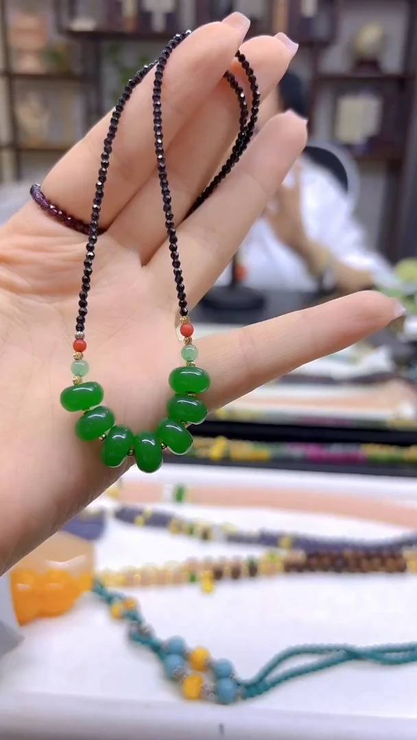 翡翠未镶嵌颈饰DIY款X365