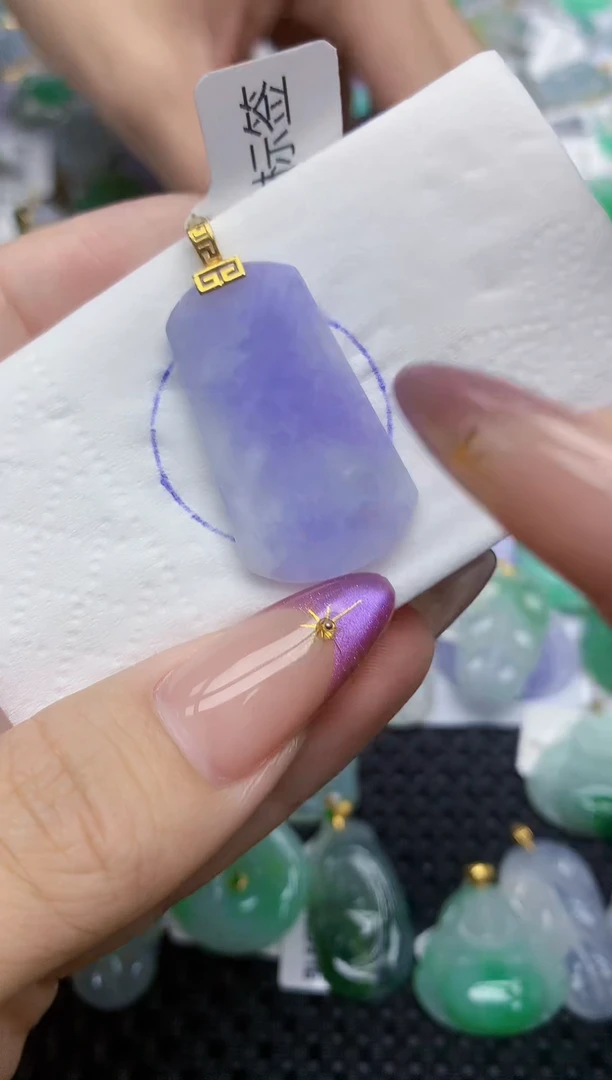 翡翠18K金镶嵌颈饰154   天然翡翠A货  百元以上9米证书费自理