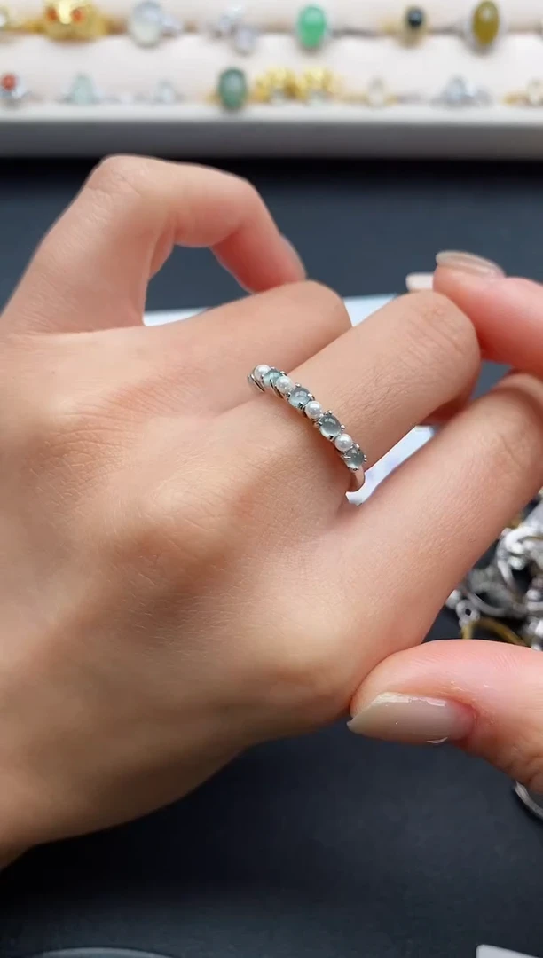 银S925镶嵌戒指翡翠111111111+4