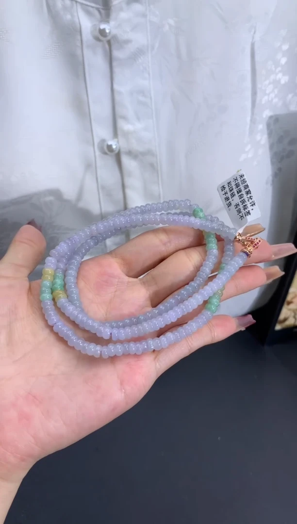 【闪购商品】翡翠手链未镶嵌淡淡紫 卡5.2mm