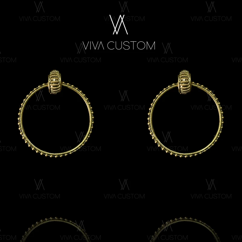 铜合金耳饰 （素金系列）欧美个性休闲圆圈耳拍M