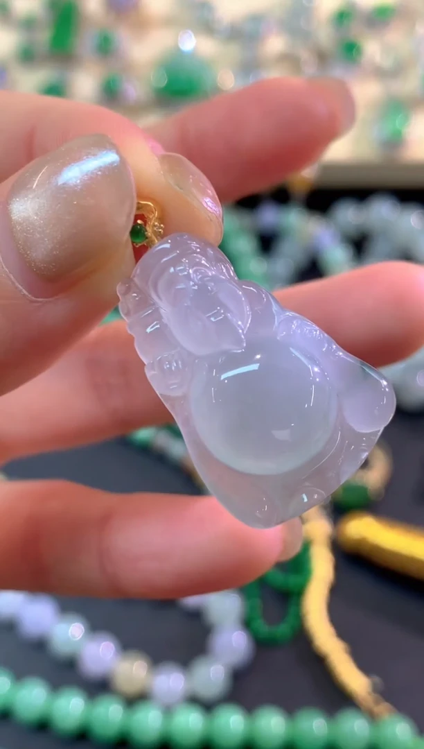 吊坠(不含链)18K金镶嵌翡翠吊坠|2900+145