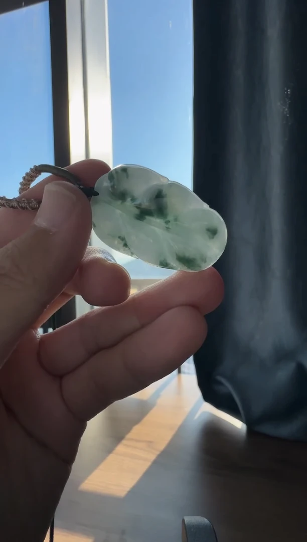 颈饰未镶嵌翡翠天然A货翡翠冰飘花叶子 多样性发一件