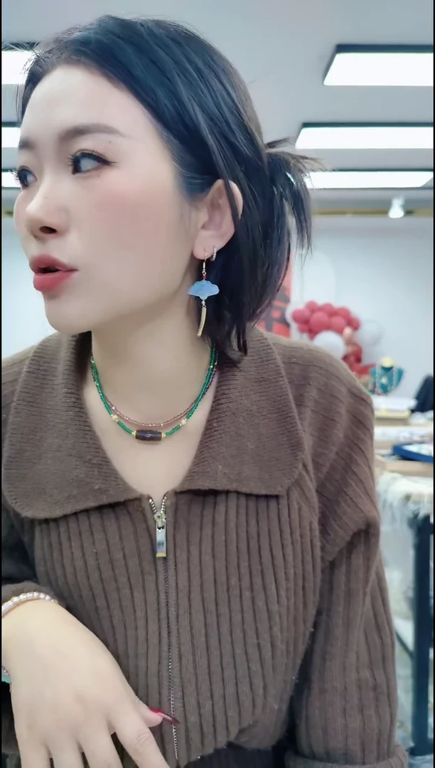 【闪购商品】玛瑙/玉髓耳钉合金2025蓝耳坠