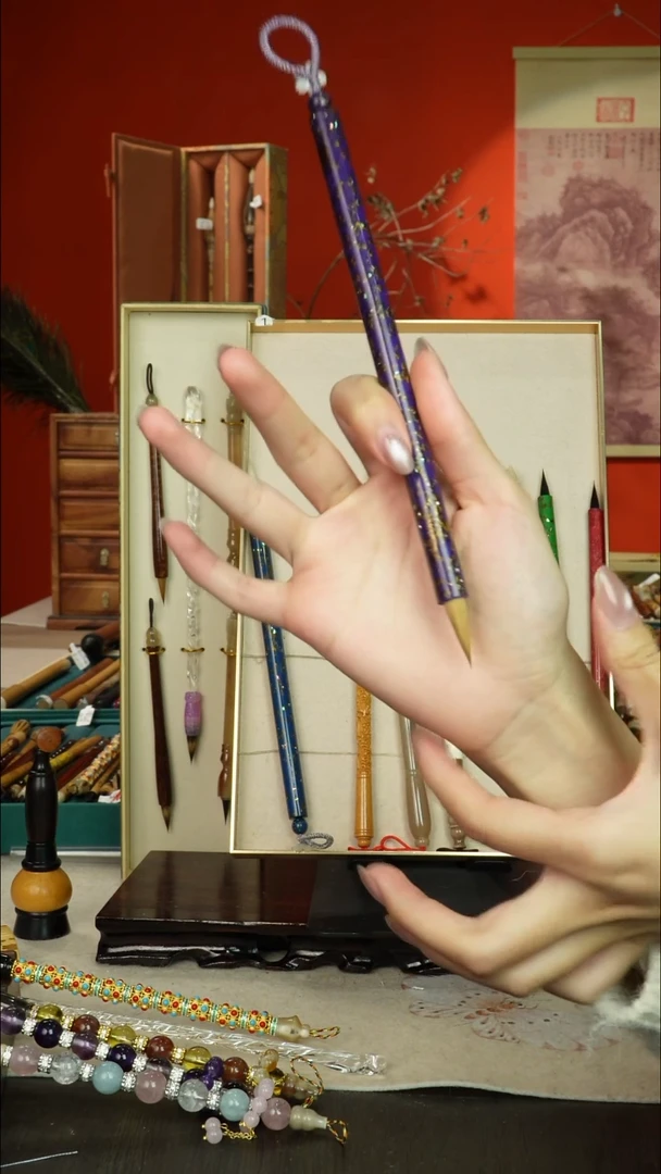 15号闪孤品高货毛笔链接 清水试笔 蘸墨不退