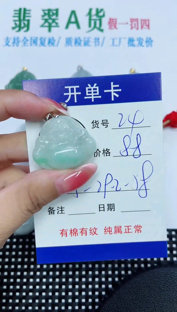 翡翠未镶嵌吊坠(赠链)24