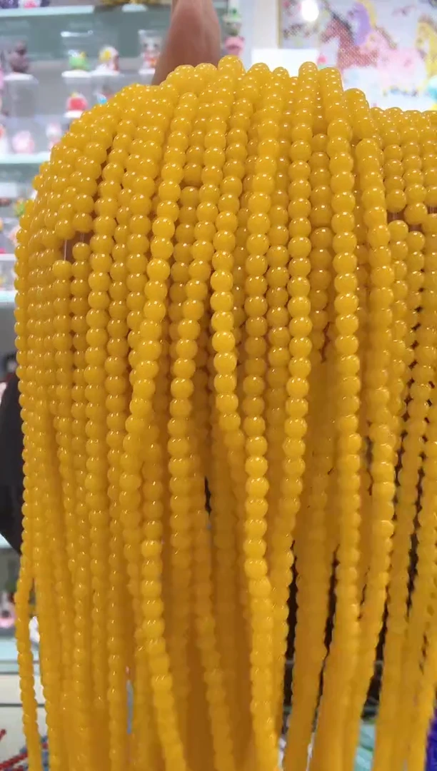 琉璃A14卡4琉璃圆珠1条蜜蜡黄玉