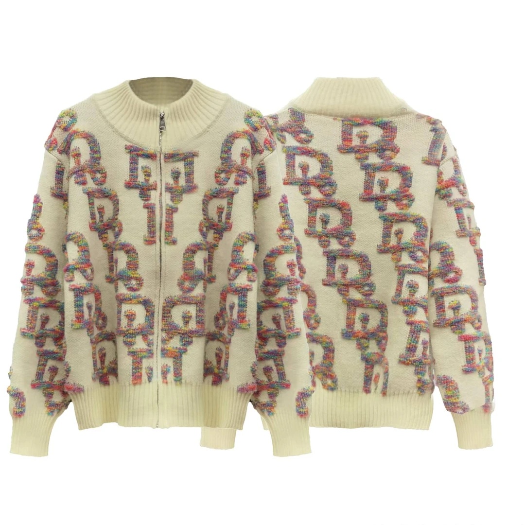 印花修身型字母针织拼接毛针织衫毛衣加厚高领上衣