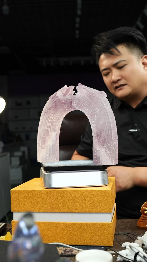 手工艺品琉璃Z***惜古法琉璃紫色摆件