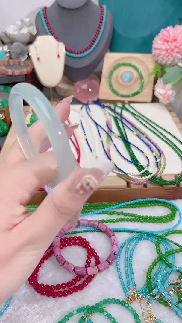 海蓝宝石未镶嵌手镯54圈99