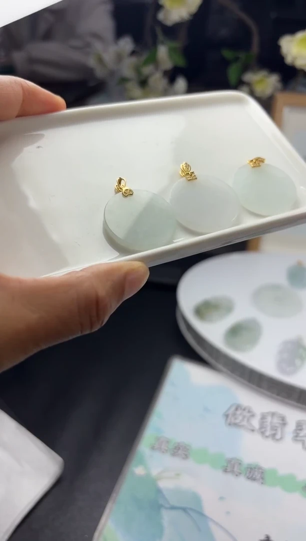 银S925镶嵌挂件翡翠多样性发一件L012024-20