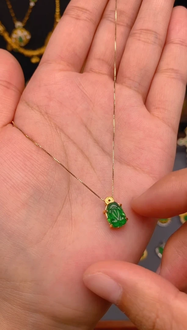 【闪购商品】翡翠吊坠(不含链)银S925镶嵌貔貅潘多拉