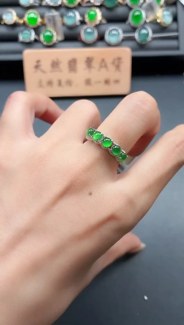 银S925镶嵌戒指翡翠111111