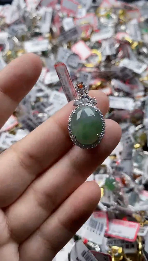 翡翠戒指银S925镶嵌1111     10