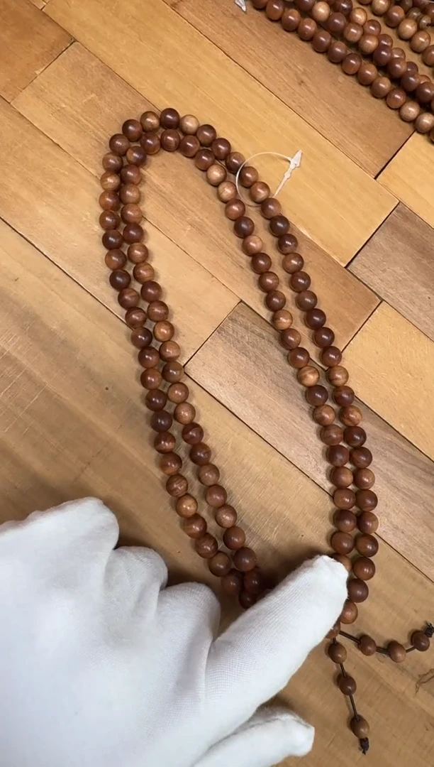 檀香木手串/手链老山檀香树头料0.8*108横纹沉水黑肉