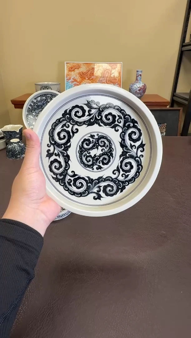 二号釉唐草纹壶承