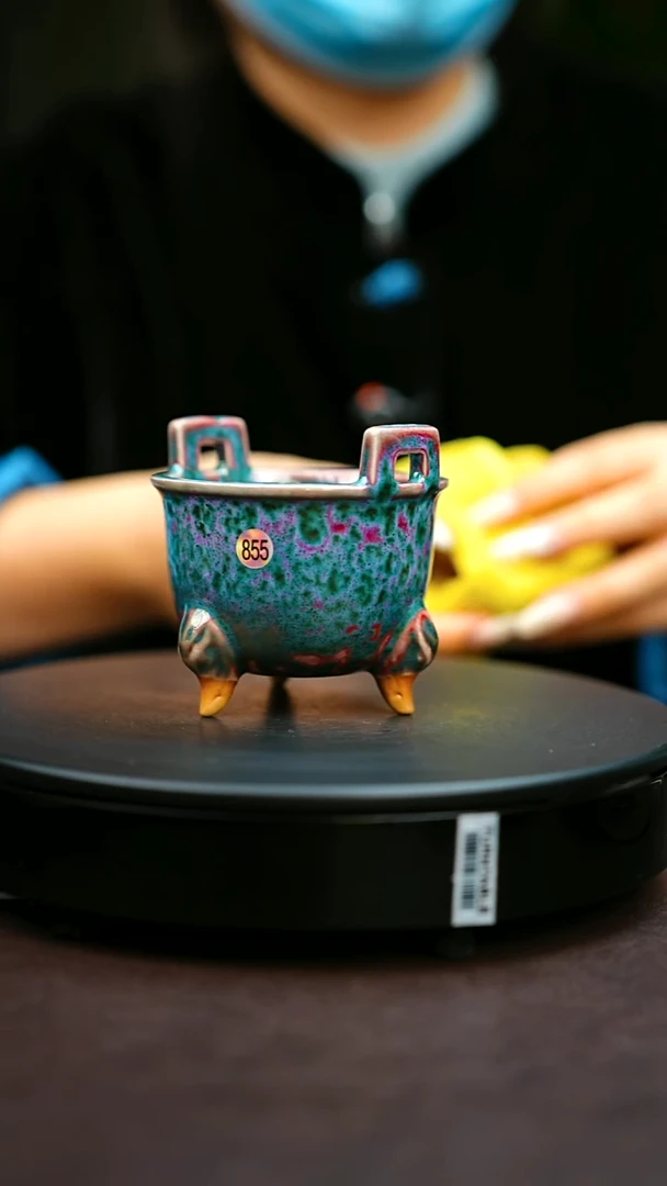 855#原矿钧瓷炉钧釉香炉