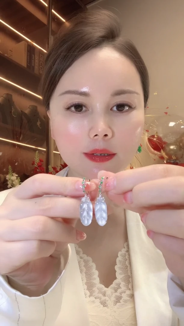 【闪购商品】翡翠耳饰18K金镶嵌C51 翡翠