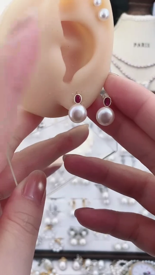 合金耳饰淡水珍珠61