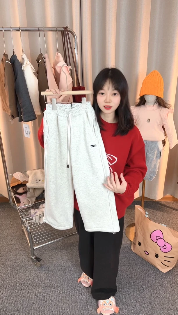 加厚一体绒长裤大童150码DK031