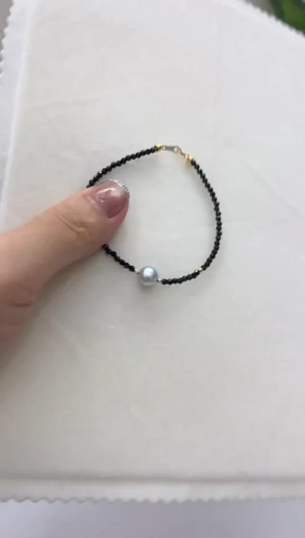 18K金镶嵌手链海水珍珠手链