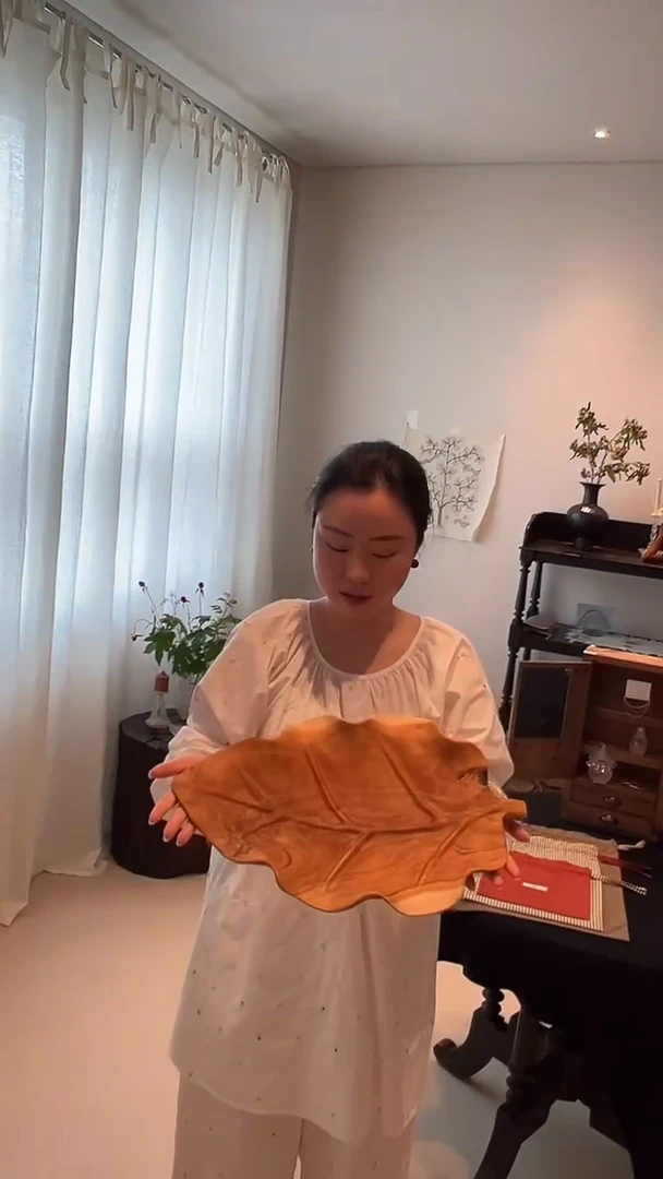 茶道摆件0000叶子木托盘