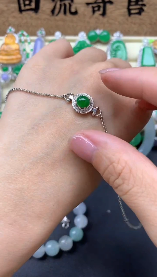 【闪购商品】翡翠手串18K金镶嵌389-中国好珍宝