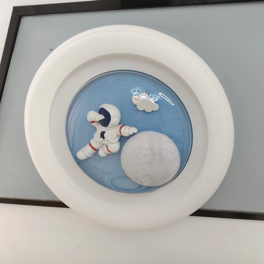 【美欣美家】现代简约儿童灯卧室房间创意新款宇航圆小女孩粉色灯