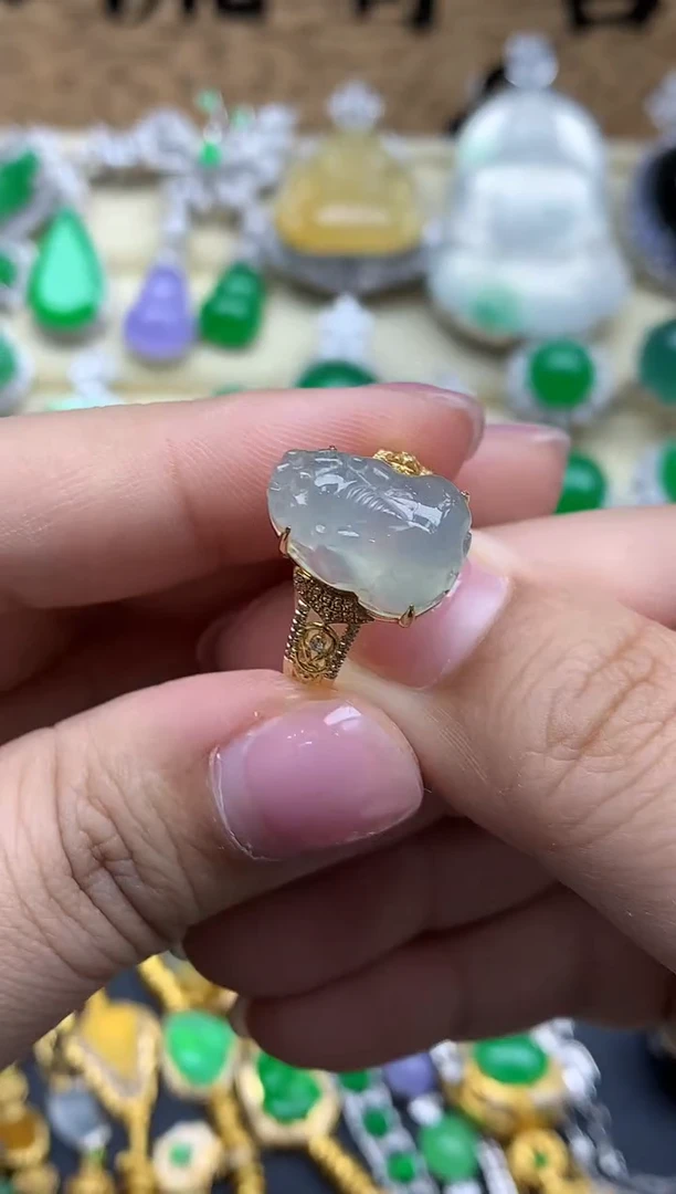 【闪购商品】翡翠戒指18K金镶嵌483-中国好珍宝