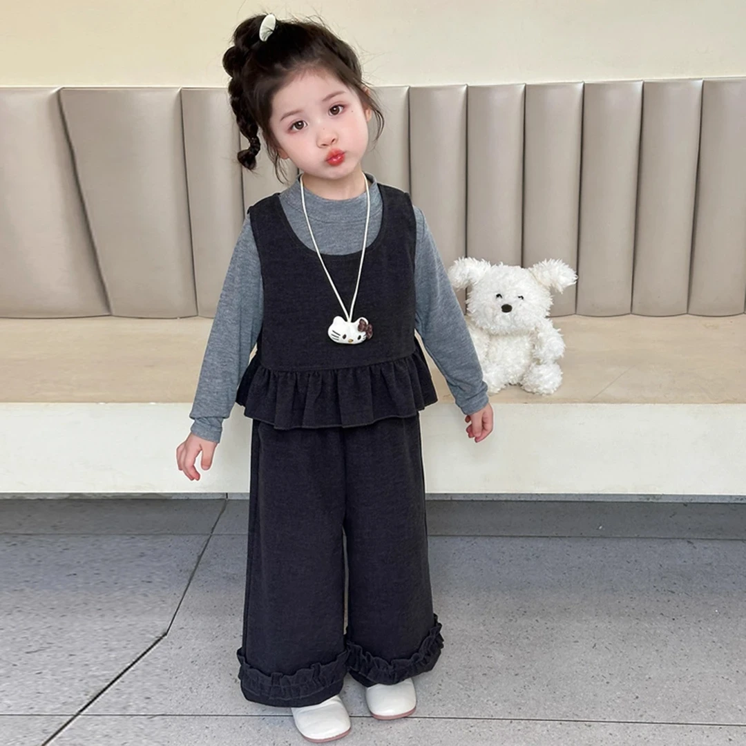 女童秋装套装2025新款韩版洋气超好看儿童装衣服女宝宝打背心裤子